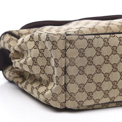 Gucci Monogram Natural Pigskin Large Diaper Bag Beige Ebony Cocoa Dark Chocolate 8 of 10