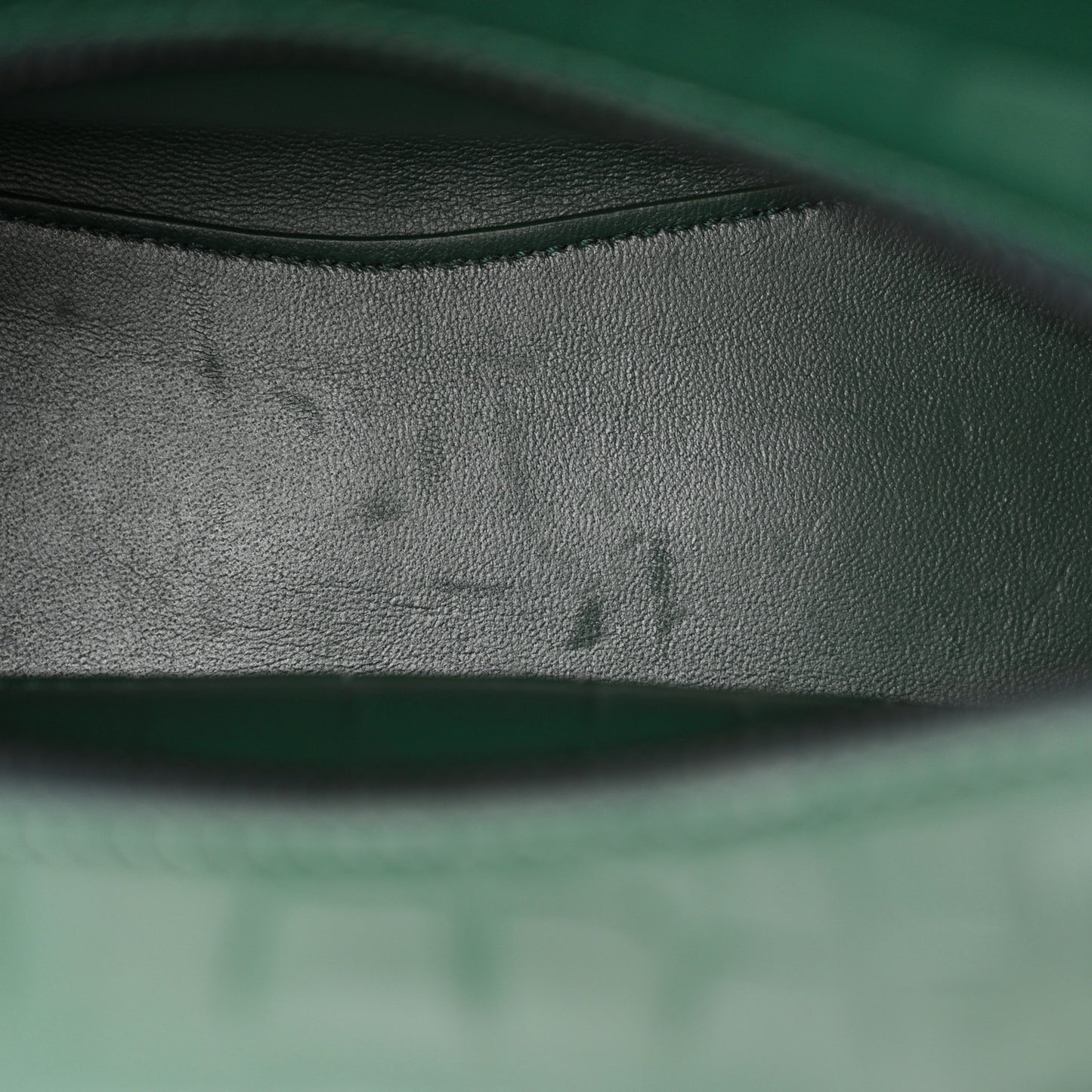 Semi Shiny Calfskin Crocodile Embossed Neo Classic Black Hardware Mini City Forest Green