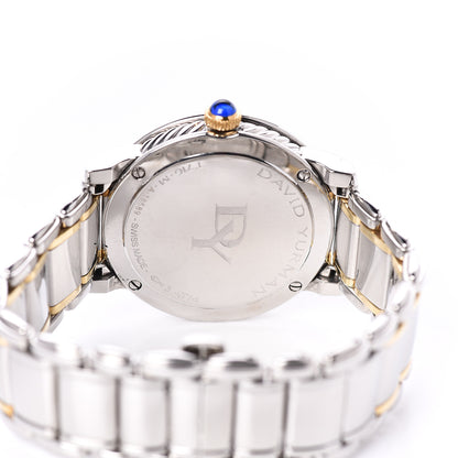David Yurman Stainless Steel 18K Yellow Gold Diamond Mother of Pearl 30mm Classic Quartz Watch 5 of 7