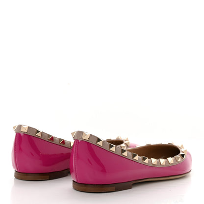 Valentino Garavani Patent Nappa Rockstud Ballerina Flats 36 Rose Violet Poudre 4 of 9