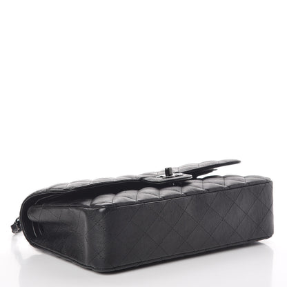 Chanel Crumpled Calfskin Quilted Medium Double Flap So Black 4 of 12