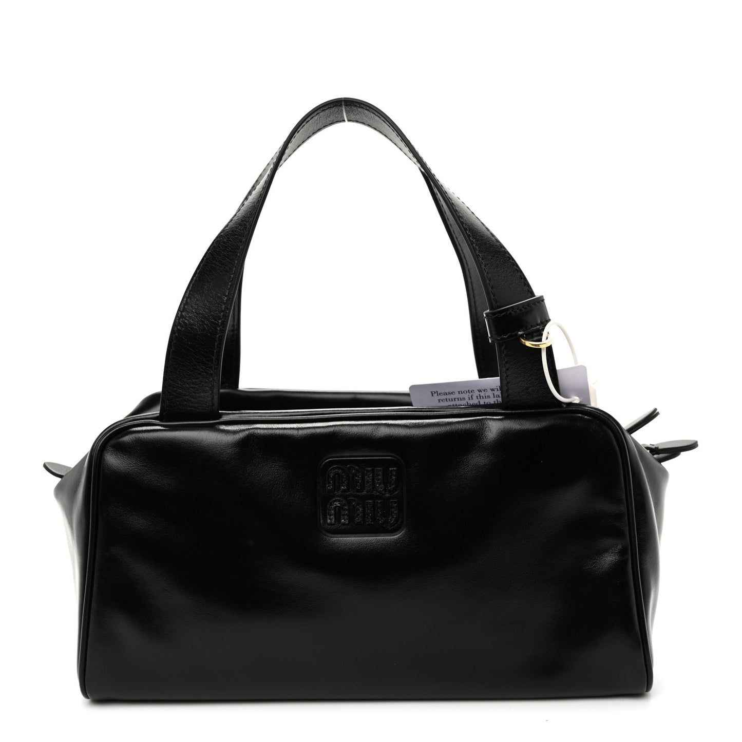 Vitello Lux Bauletto Top Handle Bag Black