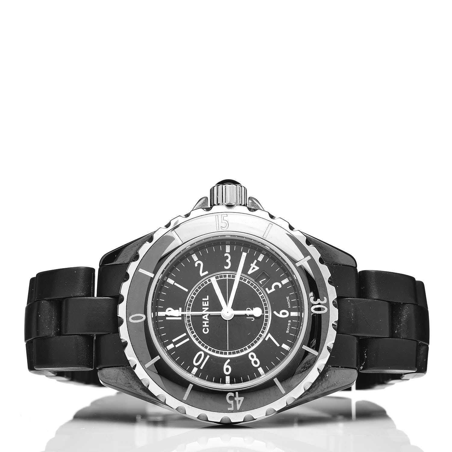 Chanel Stainless Steel Ceramic 33mm J12 Quartz Watch Black 3 of 7