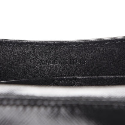 Christian Dior Grained Calfskin Stripe Dune Flap Black Blue 7 of 8