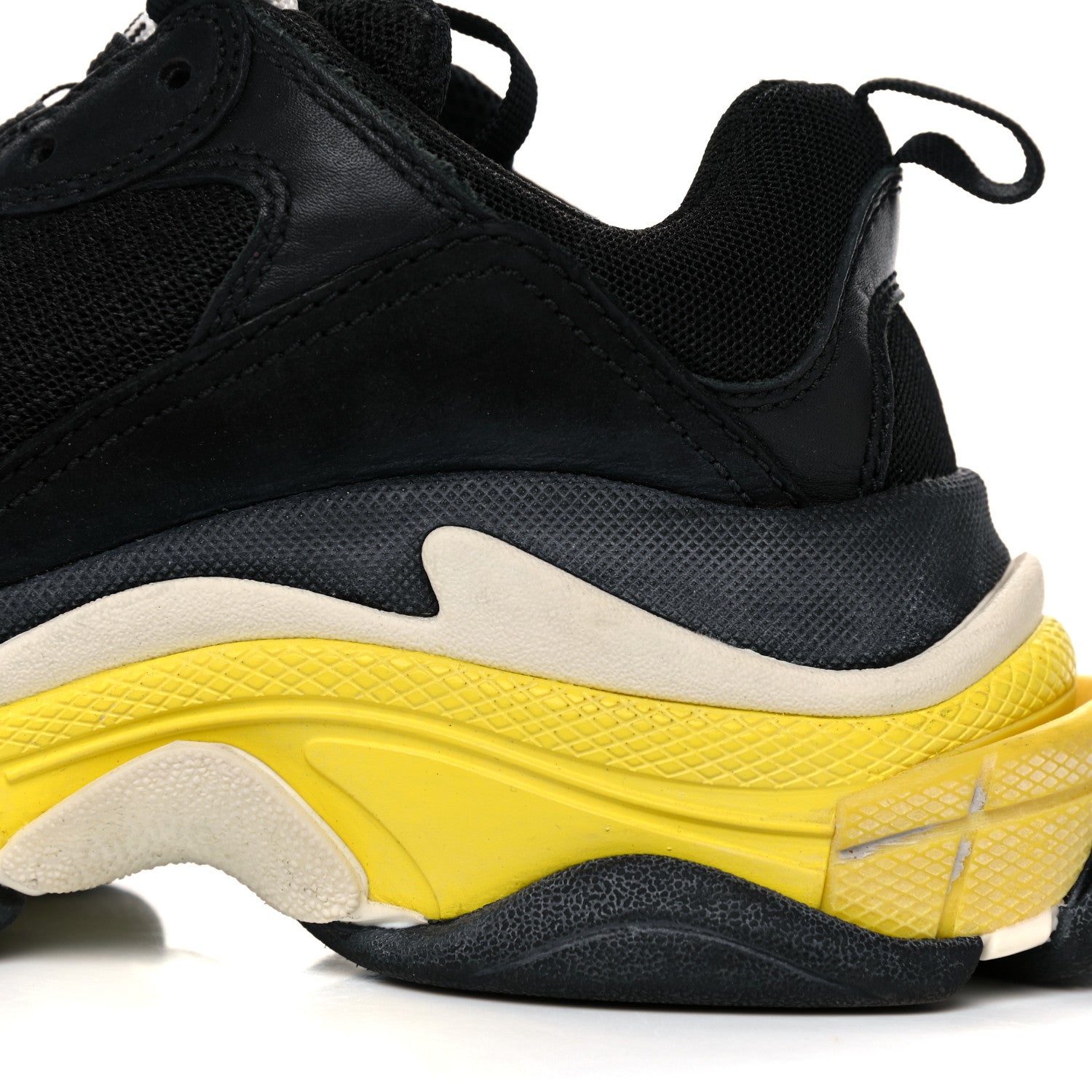 Balenciaga Fabric Mesh Womens Triple S Sneakers 36 Black Yellow 9 of 11