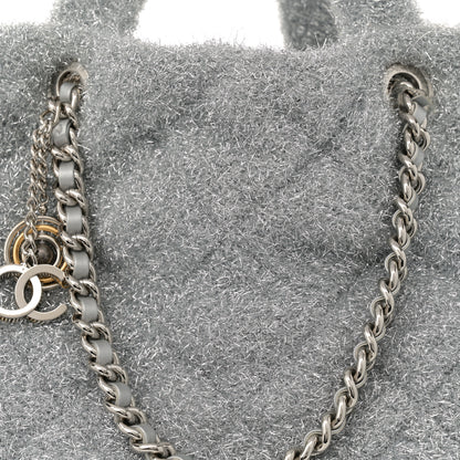 Chanel Knit Metallic Lambskin Large Shopping Tote Silver 7 of 9