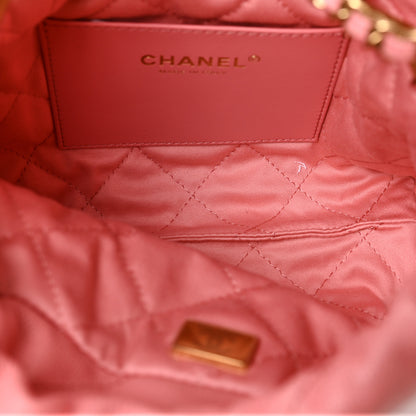 Chanel Shiny Caviar Quilted Mini Chanel 22 Coral 5 of 9