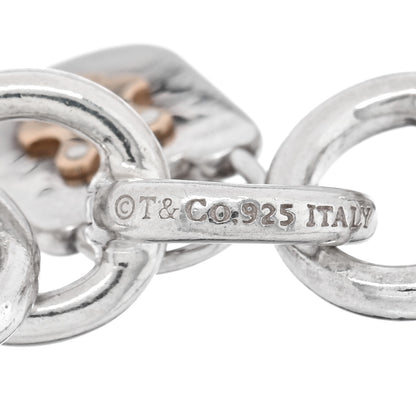 Tiffany Sterling Silver 18K Rose Gold 3 Lock Charm Bracelet 3 of 3