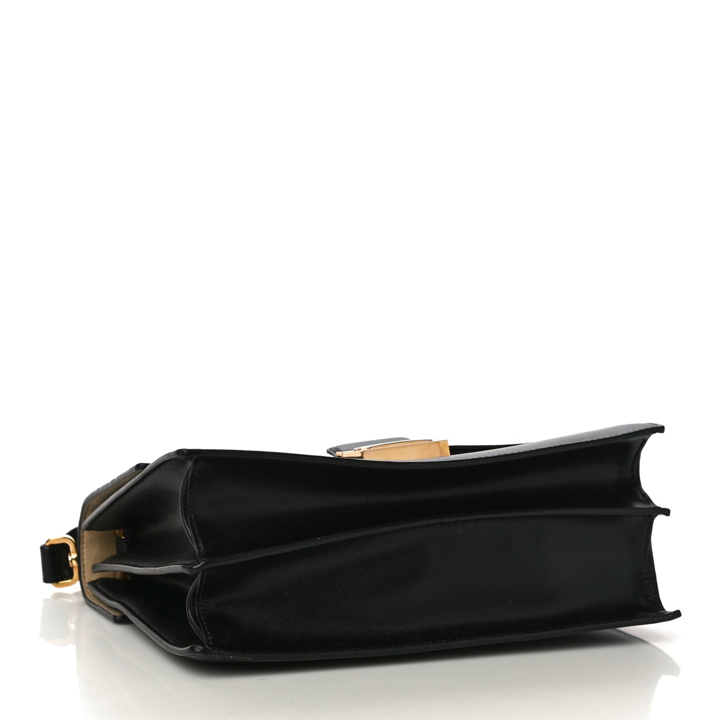 Vitello Liberty Bi-Color FF 1974 Embossed Chain Strap Kan U Shoulder Bag Black Maya