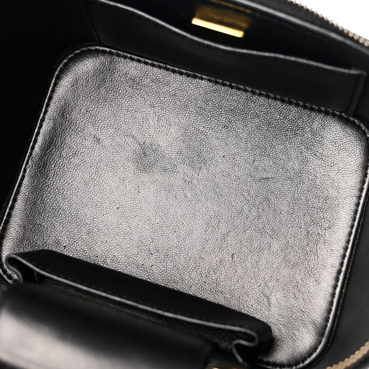Caviar Quilted Small CC Vanity Case Black
