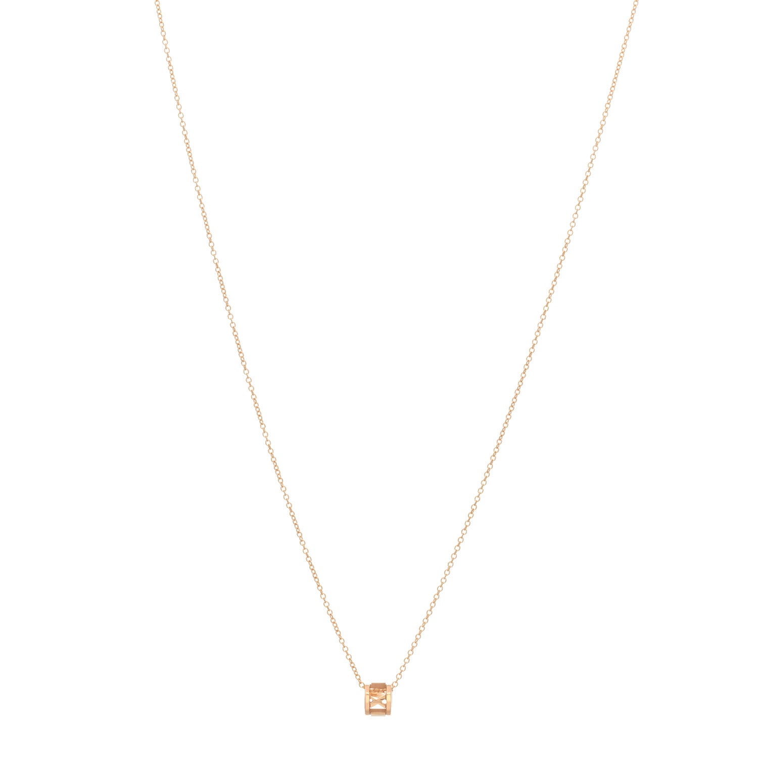 Tiffany 18K Rose Gold Atlas Open Pendant Necklace 1 of 3