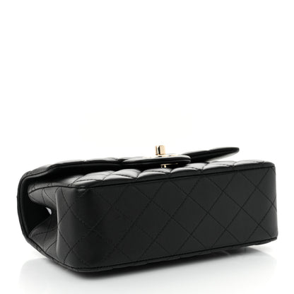 Chanel Lambskin Quilted Mini Top Handle Rectangular Flap Black 4 of 11