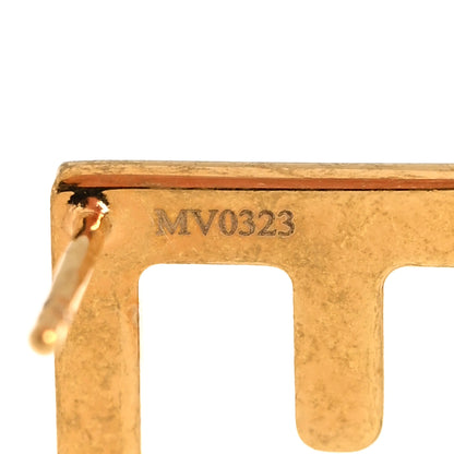 Fendi Metal Signature Earrings Gold 4 of 5