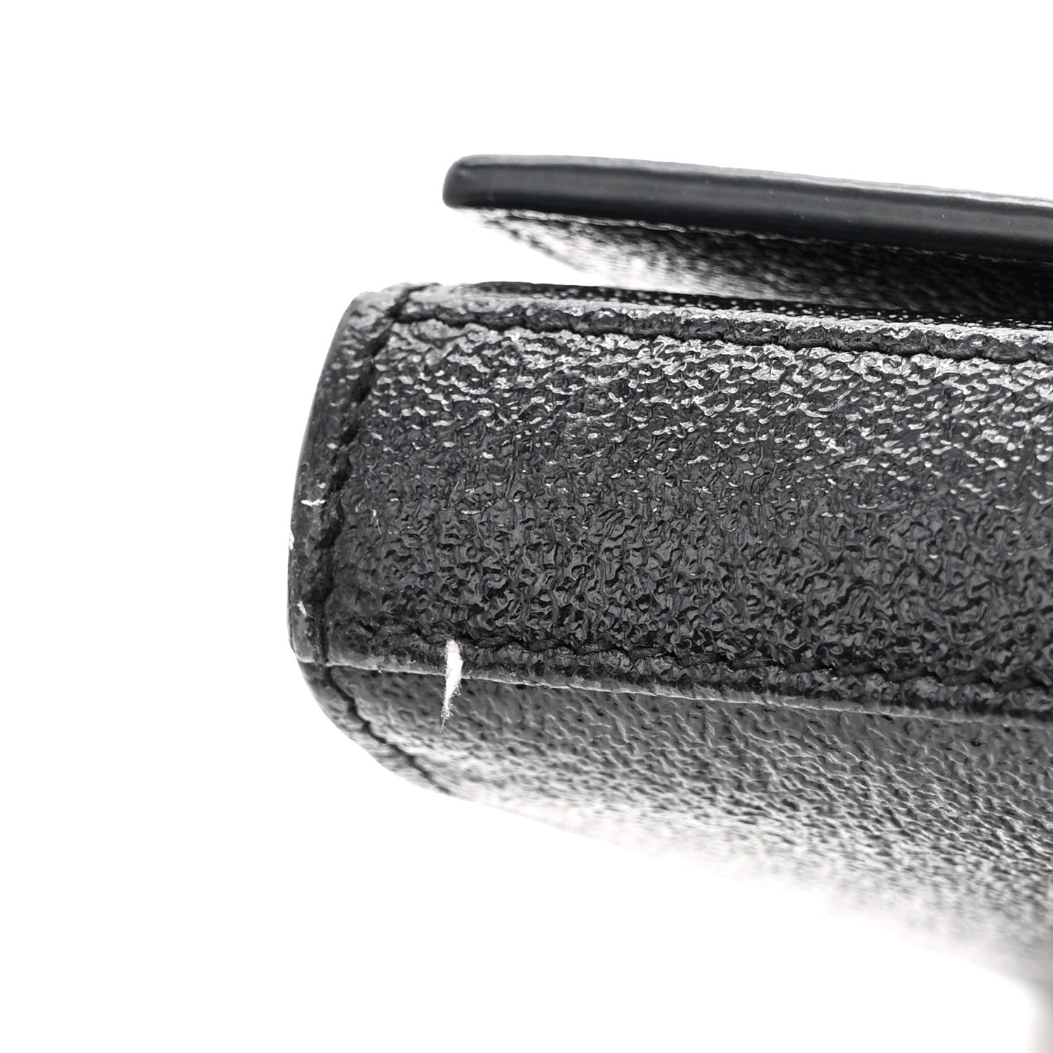 Saint Laurent Grained Metallic Calfskin Monogram Chain Wallet Black 11 of 11