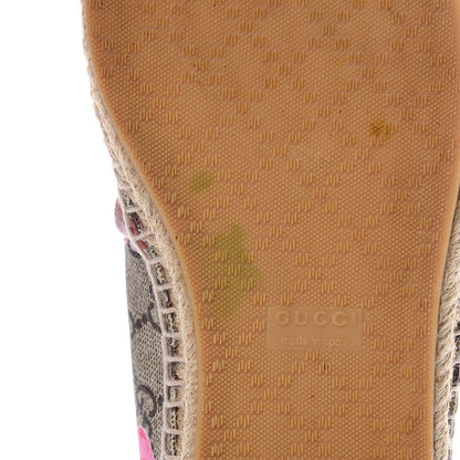 Gucci GG Supreme Monogram Blooms Espadrilles 39.5 Beige Multicolor Dry Rose 10 of 11
