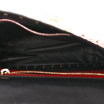 Valentino Garavani Metallic Wrinkled Lambskin Medium Rockstud Spike Shoulder Bag Lipstick 5 of 11