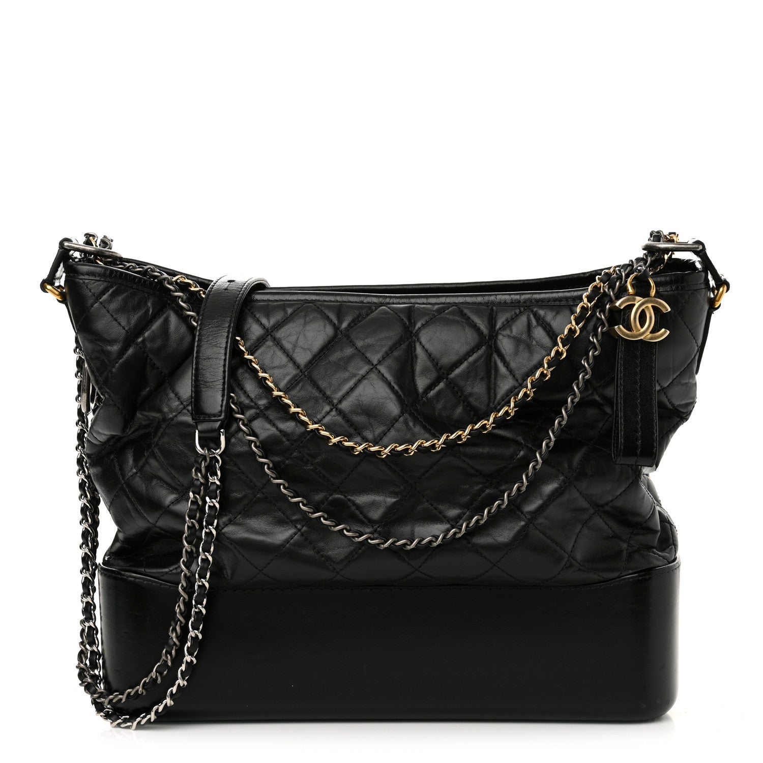 Chanel Aged Calfskin Quilted Large Gabrielle Hobo Black 1 of 10