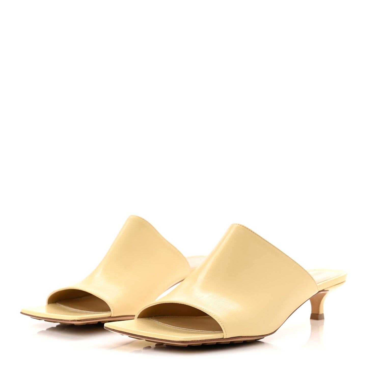 Lambskin Stretch Mule Sandals 37.5 Moon Beam