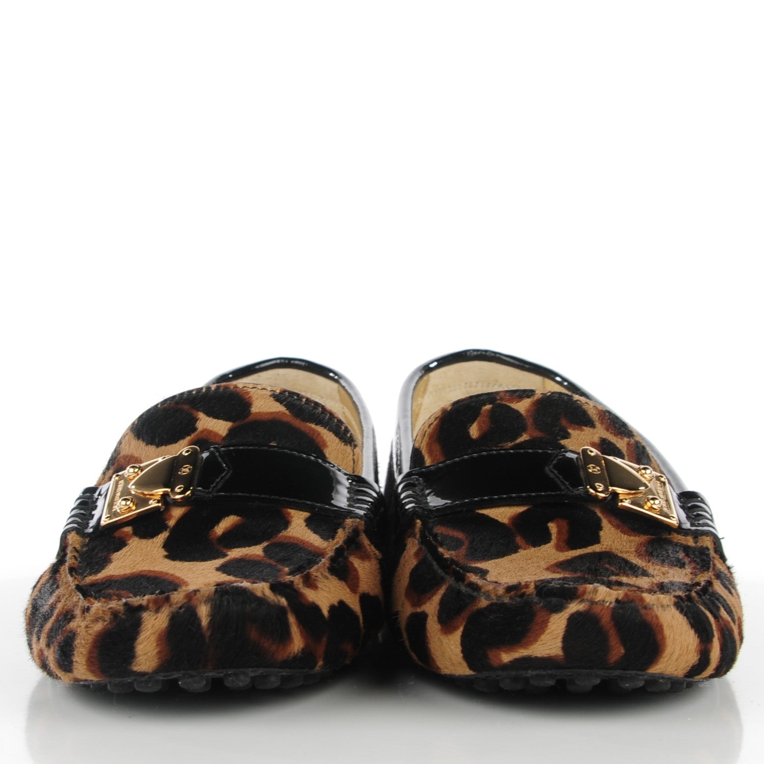 Louis Vuitton Pony Hair Leopard Lombok Mocassin Loafers 38.5 Black 2 of 9