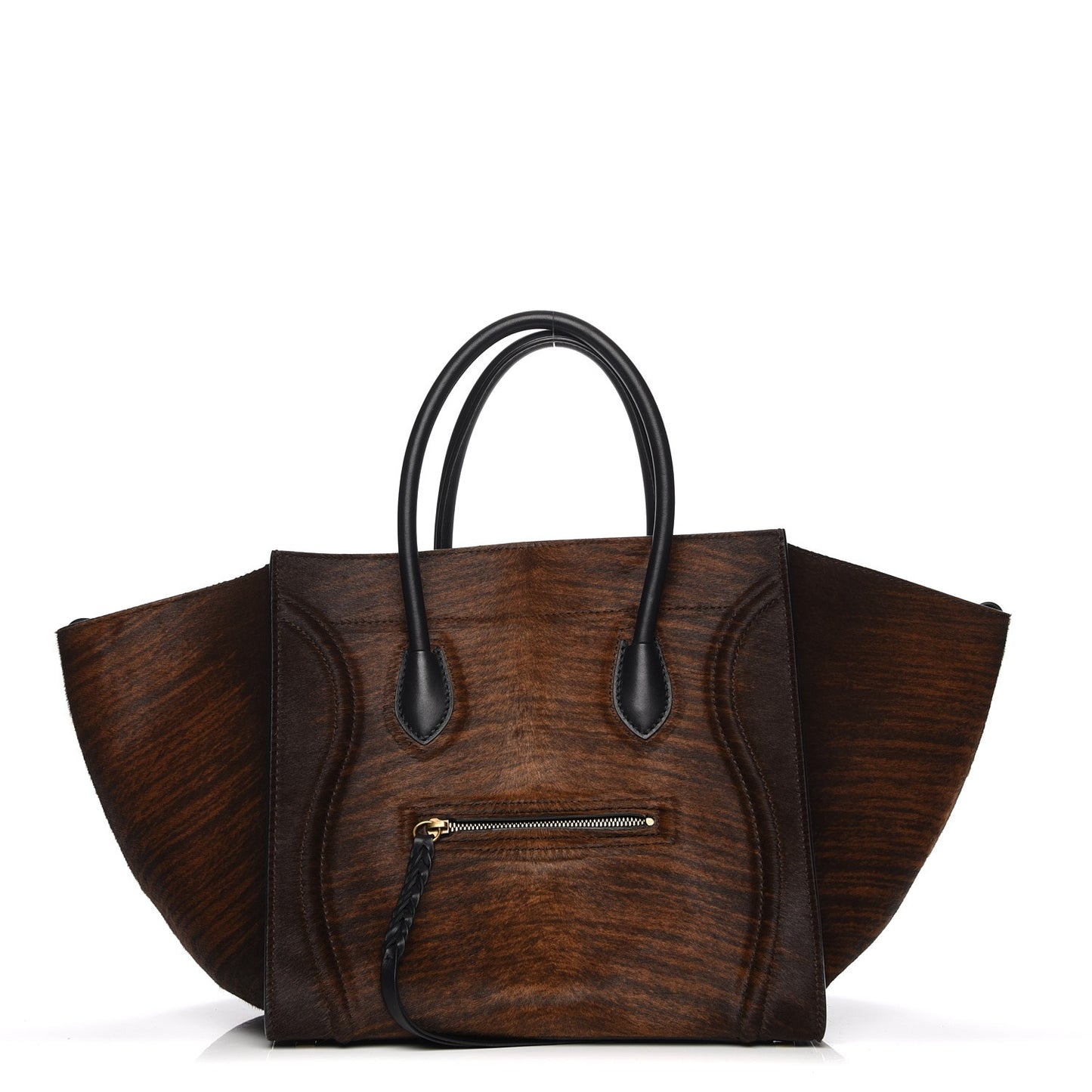 Shaded Pony Hair Calfskin Medium Phantom Luggage Brown