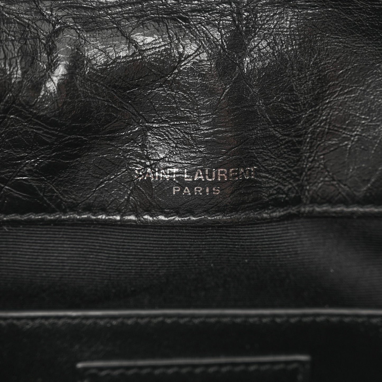 Crinkled Calfskin Matelasse Monogram Baby Niki Chain Satchel Black
