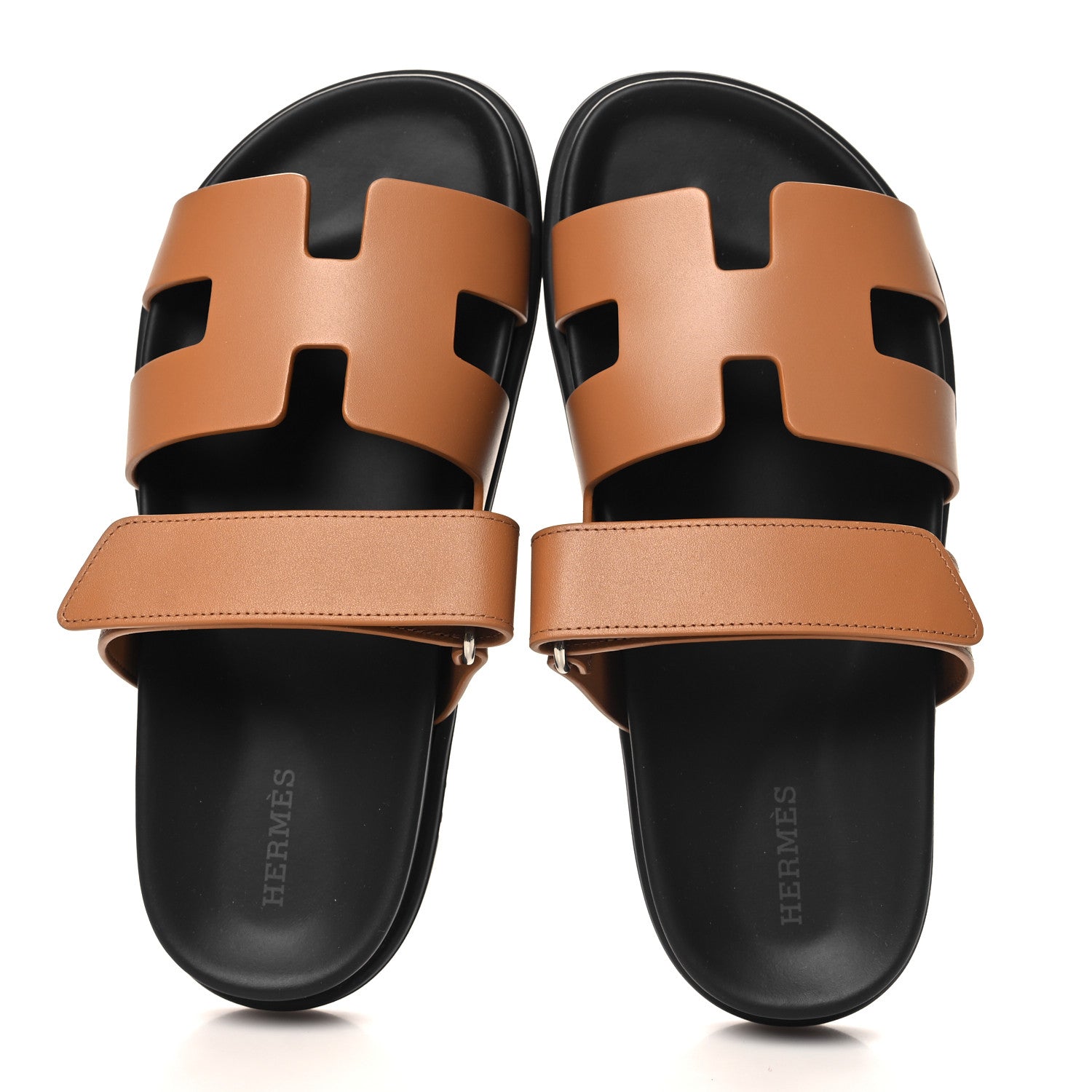 Hermes Calfskin Womens Chypre Sandals 37 Gold 2 of 10
