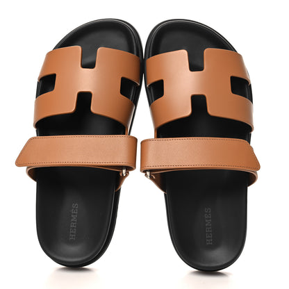 Hermes Calfskin Womens Chypre Sandals 37 Gold 2 of 10