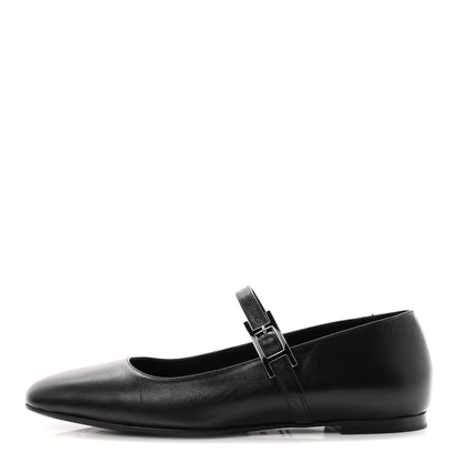 Hermes Goatskin Jane Ballet Flats 38.5 Black 1 of 10