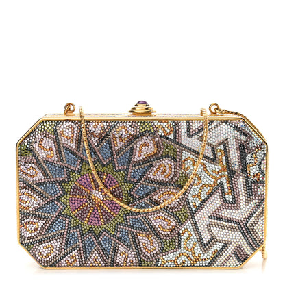 Judith Leiber Swarovski Crystal Minaudiere Clutch Gold Multicolor 3 of 11