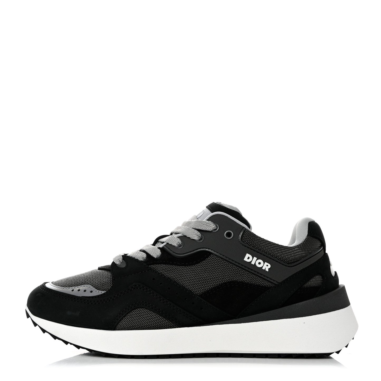 Technical Mesh Calfskin Womens B29 Sneakers 39 Black Grey