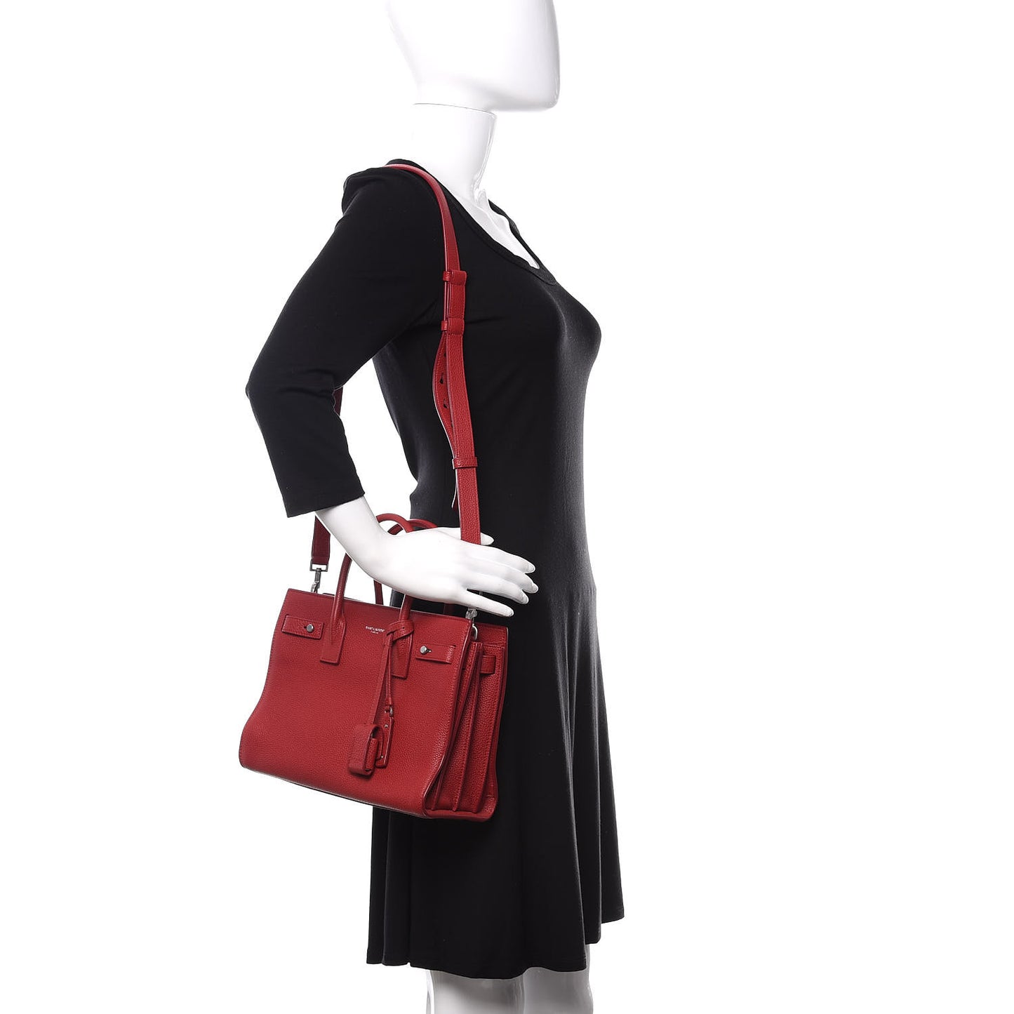 Grained Calfskin Baby Sac De Jour Souple Red