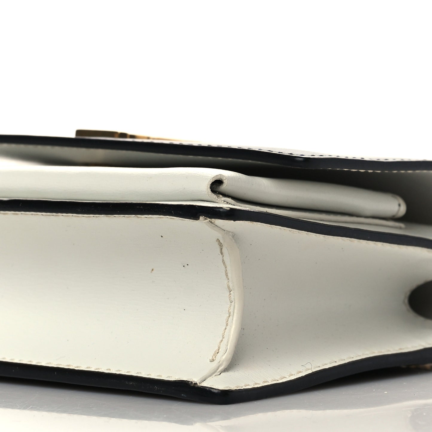 New Aspen Calfskin Bi-Color Monogram Sunset Chain Wallet Black Dirty White