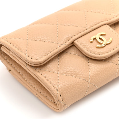 Chanel Caviar Quilted Flap Card Holder Wallet Beige 11 of 11