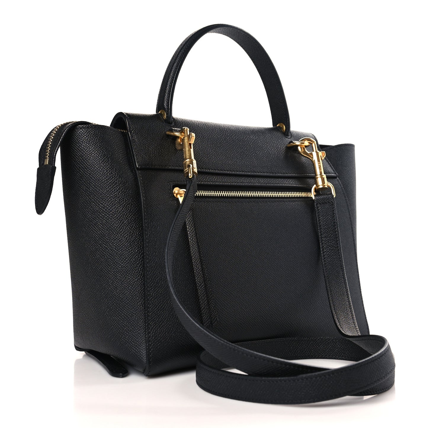 Grained Calfskin Micro Belt Bag Black
