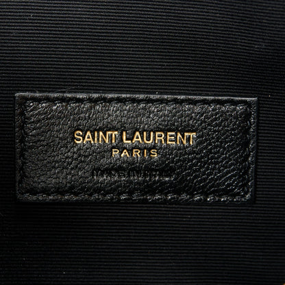 Saint Laurent Grain De Poudre Chevron Monogram Large Bill Pouch Black 6 of 9