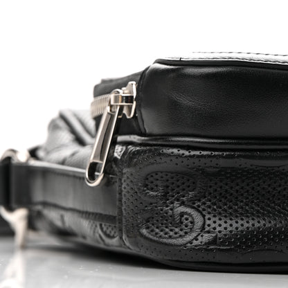 Gucci Calfskin GG Tennis Embossed Mini Double Zip Messenger Bag Black 8 of 10