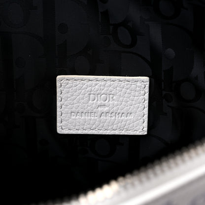 Christian Dior X DANIEL ARSHAM Grained Calfskin Newspaper Print Saddle Bag White 6 of 8
