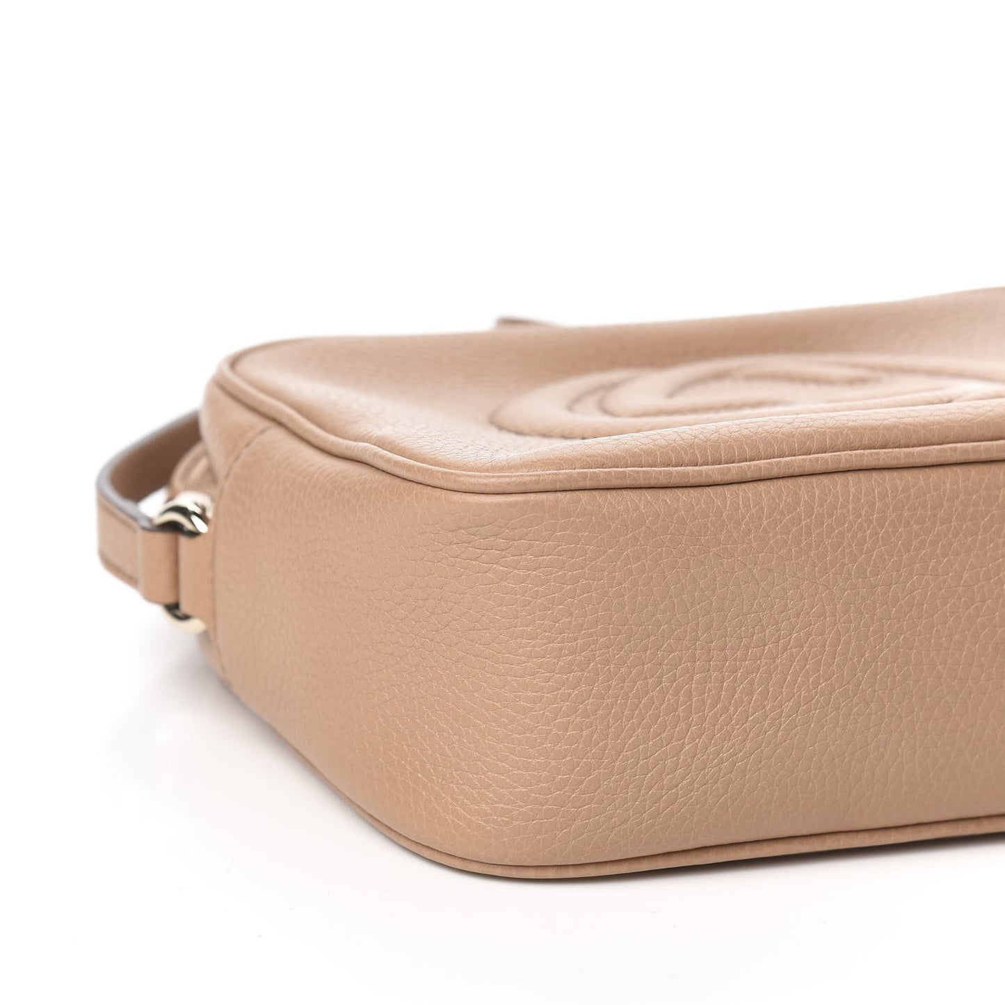 Pebbled Calfskin Small Soho Disco Bag Rose Beige