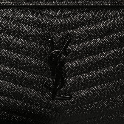 Saint Laurent Grain De Poudre Matelasse Monogram Mini Lou Camera Bag Black 11 of 12