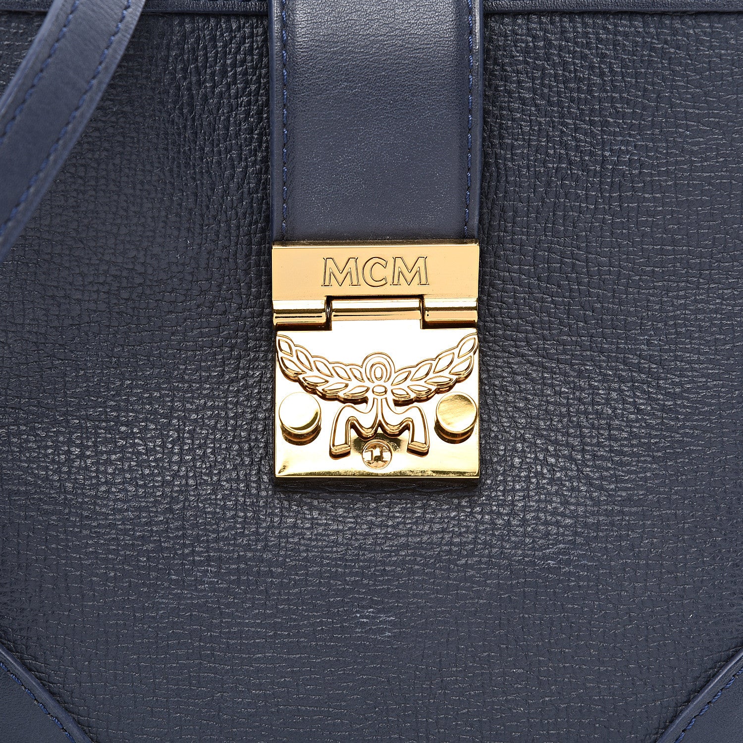 MCM Calfskin Mini Claudia Crossbody Bag True Navy 9 of 9