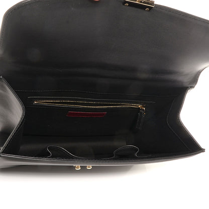 Valentino Garavani Vitello Large Glam Lock Rockstud Flap Black 5 of 7
