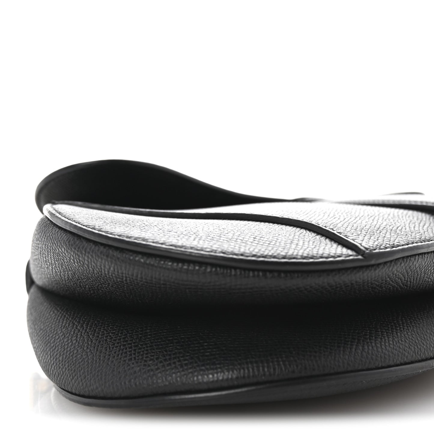 Grained Calfskin Saddle Bag Black