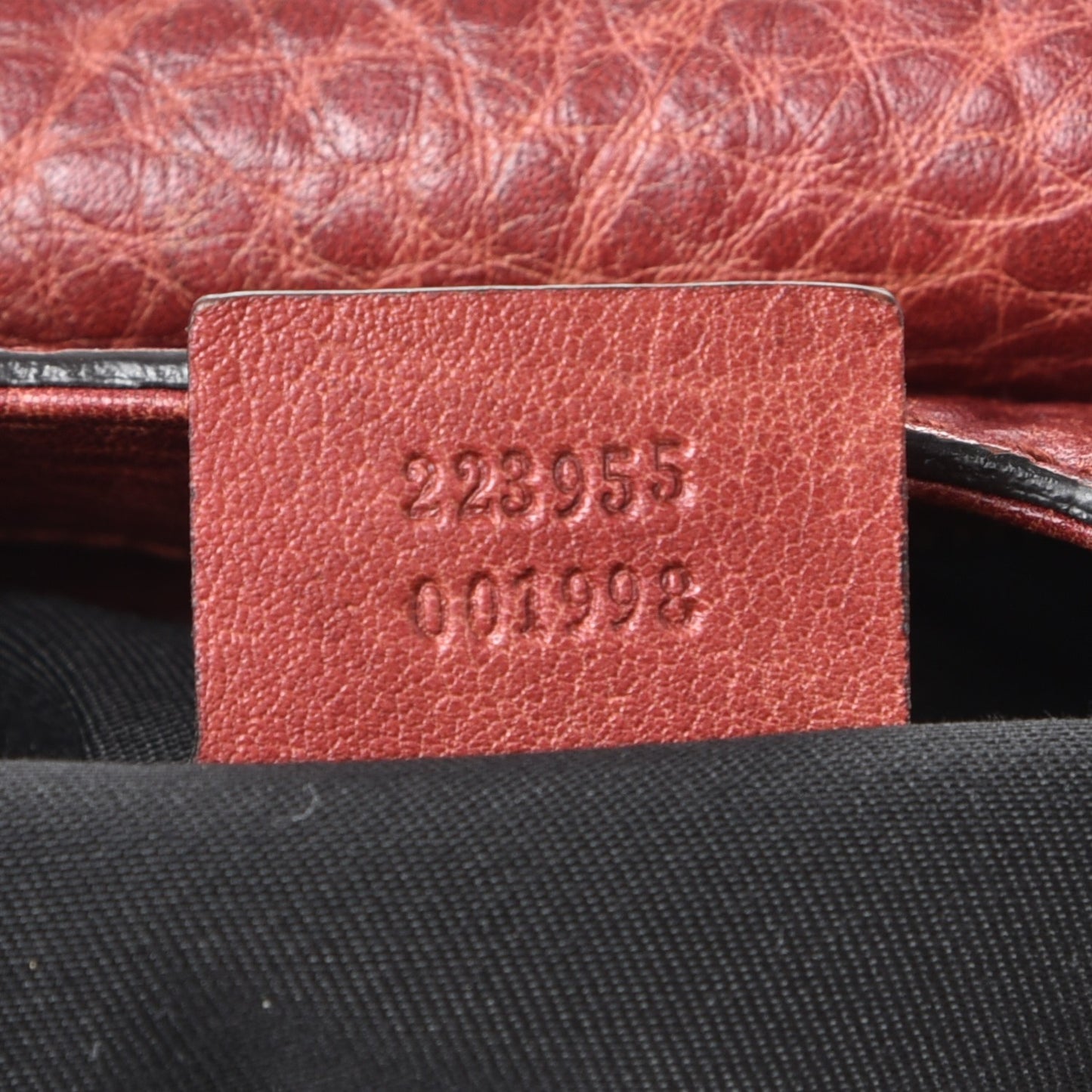 Guccissima Large New Pelham Satchel Red