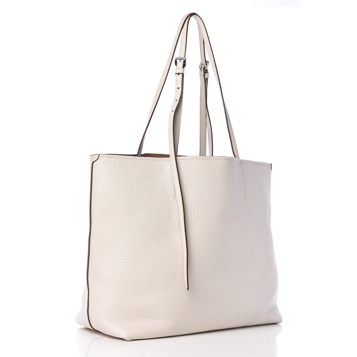 Calfskin Large Concept Shopper Tote Off White