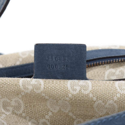 Gucci Nubuck Large Soft Stirrup Shoulder Bag Navy 7 of 7