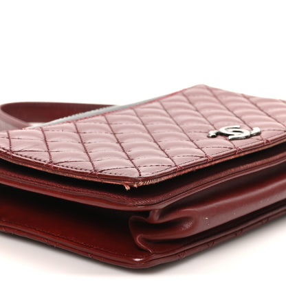 Chanel Calfskin Quilted Ballerine Flap Black Dark Red 9 of 10
