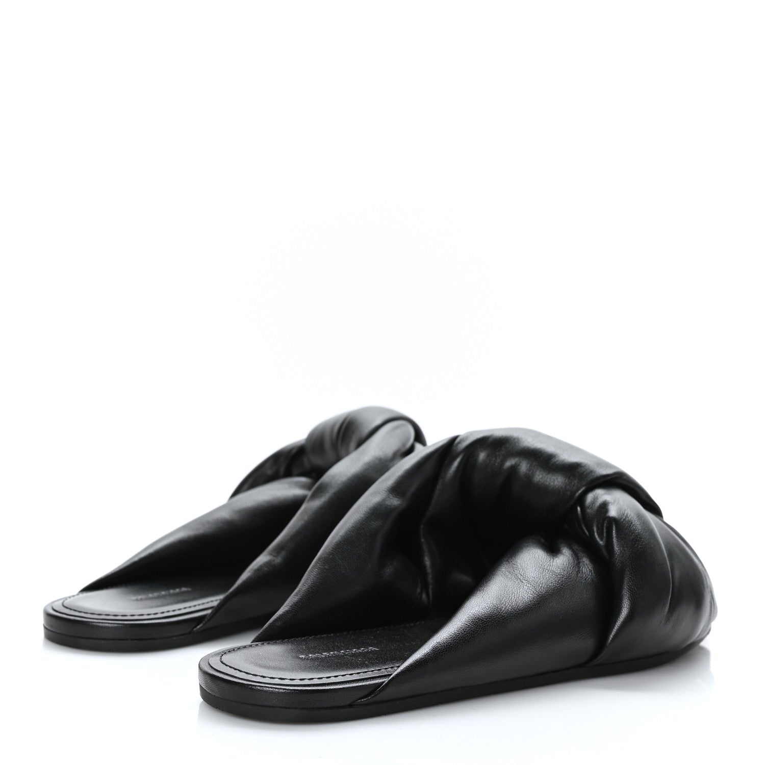 Balenciaga Lambskin Drapy Slide Sandals 36 Black 4 of 8