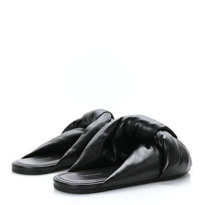 Balenciaga Lambskin Drapy Slide Sandals 36 Black 4 of 8
