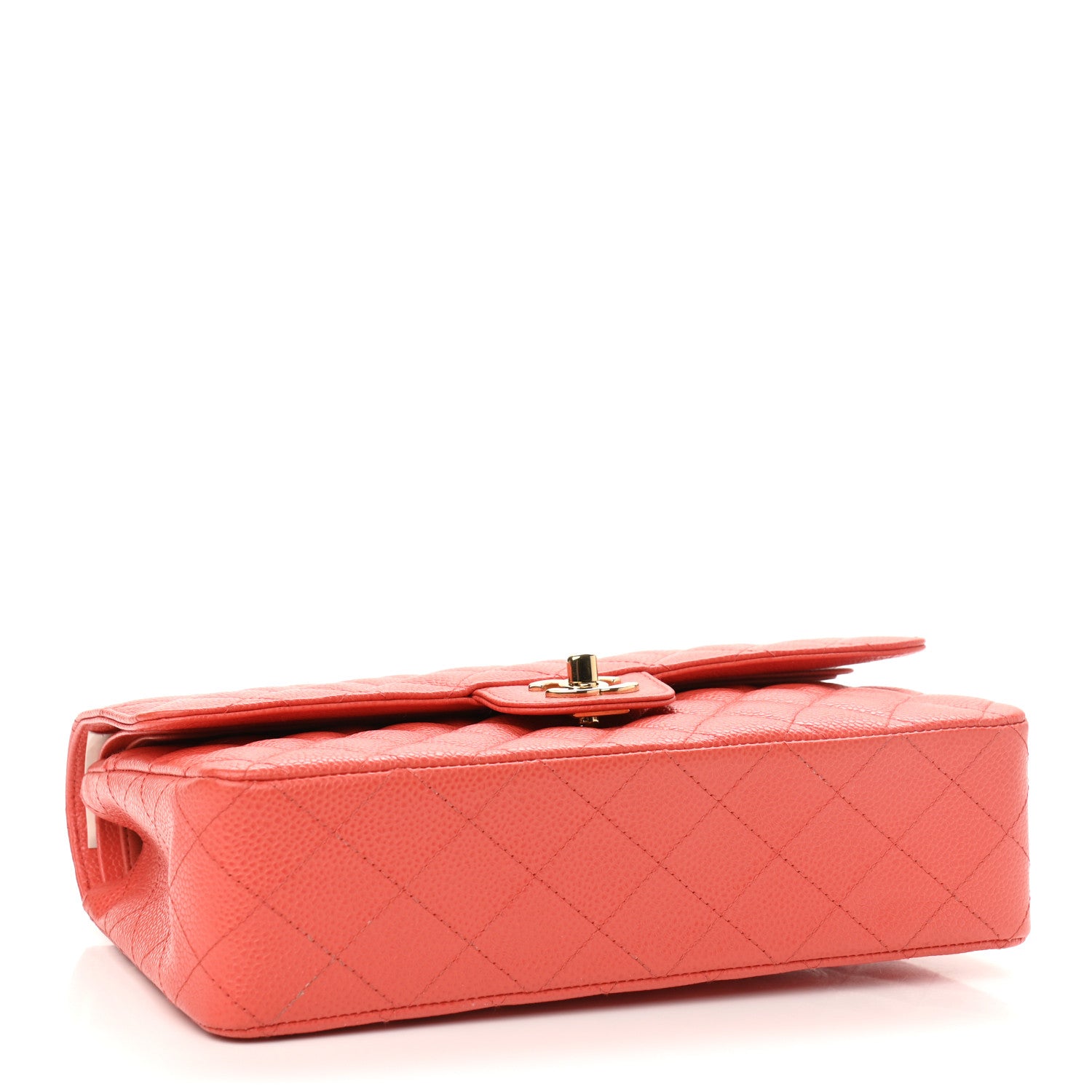 Chanel Caviar Quilted Medium Double Flap Light Red 4 of 12