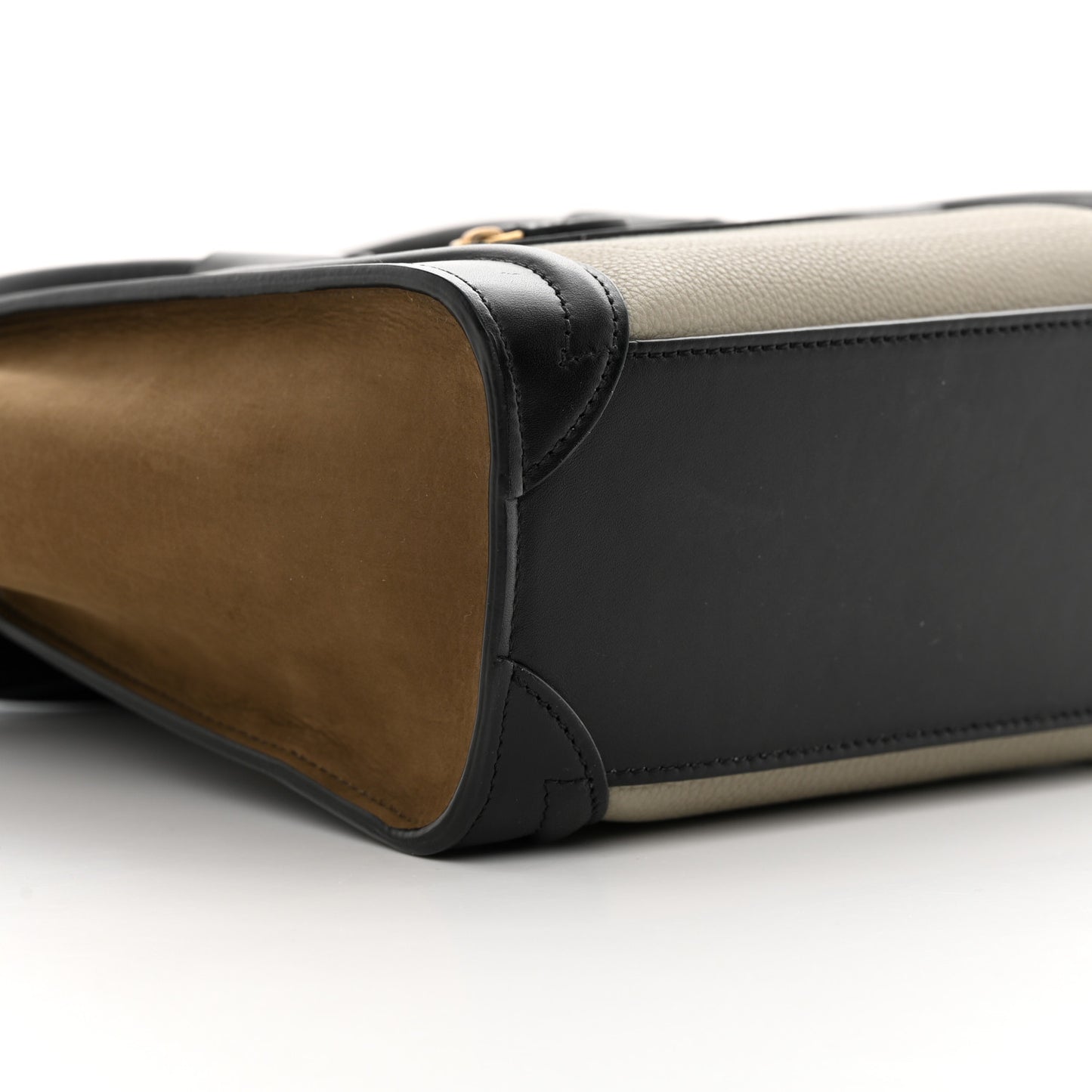 Baby Grained Calfskin Nubuck Nano Tri-Color Luggage Stone